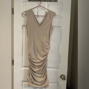 Tank style body con dress with side ruching
